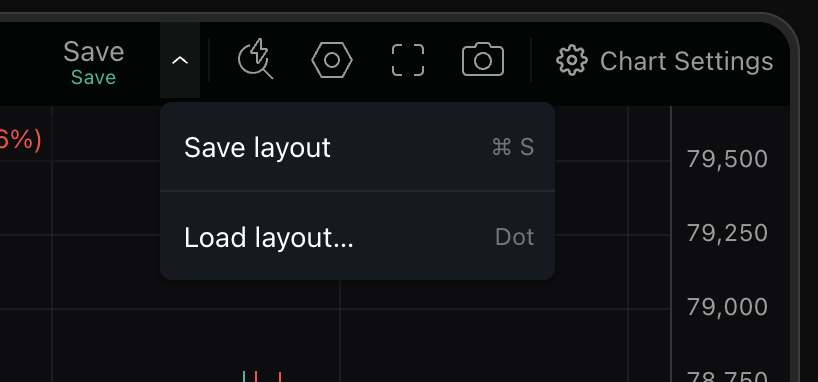 Save button dropdown showing "Save layout" and "Load layout..."